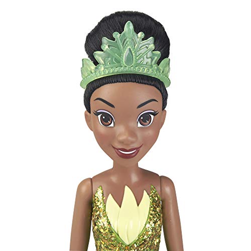Disney Prinzessin Schimmerglanz Tiana Modepuppe mit glitzerndem Rock, Krone und Schuhen – Bild 8