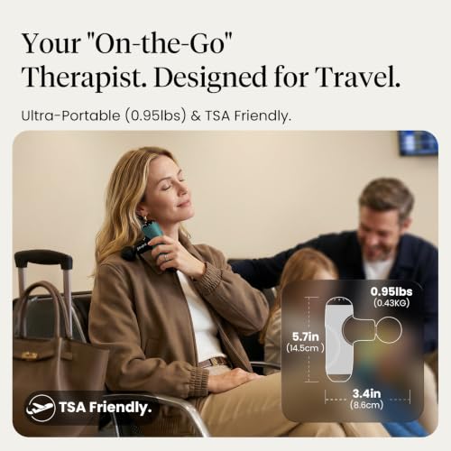 Image of BOB AND BRAD Q2 Mini Massage Gun, Pocket-Sized Deep Tissue Massager Gun, Portable Percussion Muscle Massager Gun, Ultra Small & Quiet Muscle Massage Gun with Carry Case