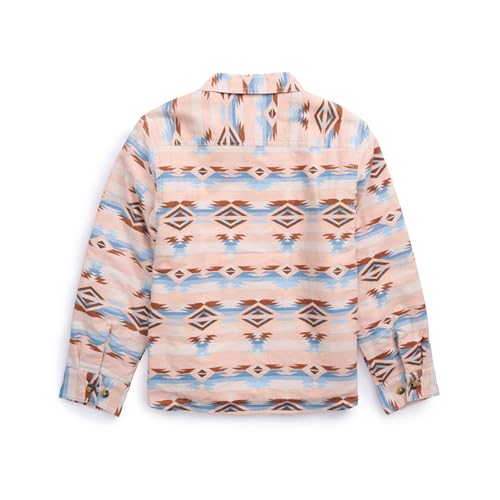 ELY CATTLEMAN Girl's Aztec Print Flannel Western Shacket with Sherpa Lining2