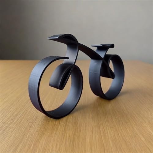 Escultura Bicicleta Minimalista de Alambre Negro miniatura 3