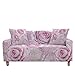 Highdi Copridivano Elasticizzato 1/2/3/4 Posti, 3D Rosa Copridivano Universale Fodere Copridivani Antiscivolo Sofa Protettore per Divani con Braccioli (Rosa Perla,4 posti)