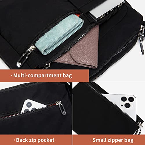 ETidy Crossbody Bag For Women Waterproof Lightweight Casual Shoulder Handbag Purse(Black Upgrade4