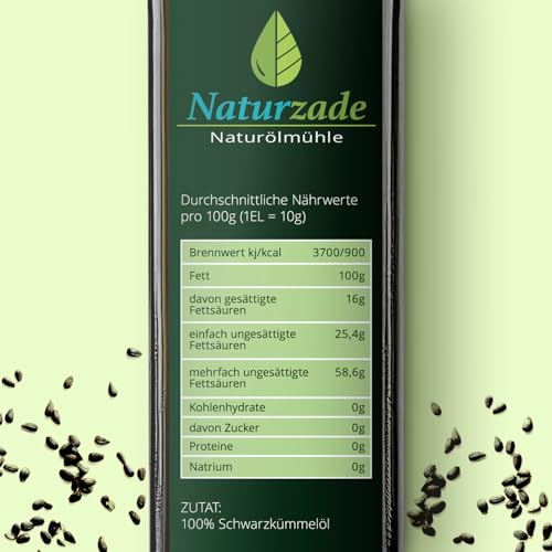 Foto von Naturzade Schwarzkümmelöl 500ml Ungefiltert Glasflasche, kaltgepresst, direkt vom Hersteller