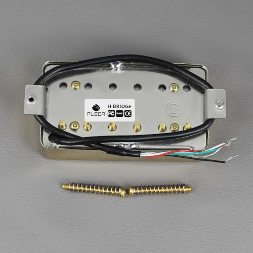 Image of FLEOR Alnico 5 Guitar Humbucker Pickup 4-Wires 14-15K Bridge Pickup Golden Fit Gibson Les Paul Guitar Part