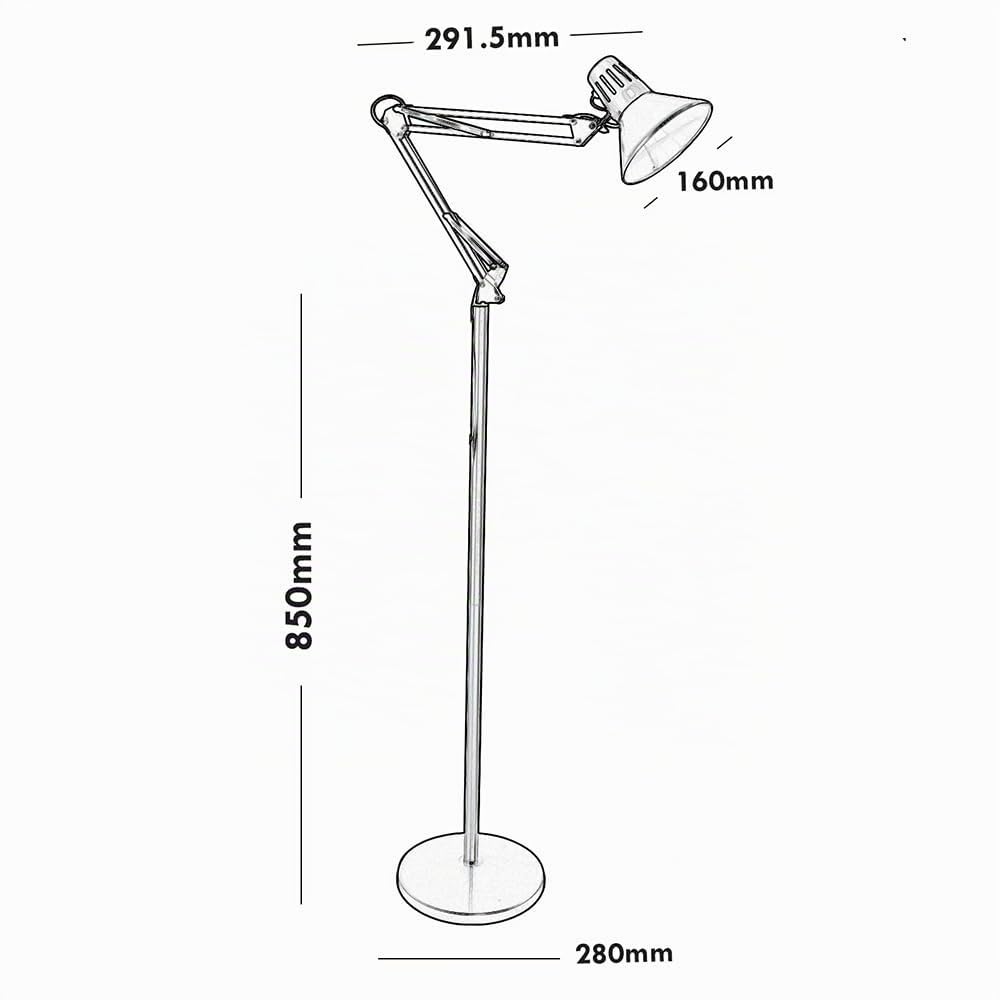 Lampada a piantana da terra con braccio orientabile luce da lettura in metallo per salotto D15 (Bianco) P13