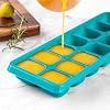 Reusable Flexible Easy Release White Ice Cube Tray, Durable Plastic Stackable Easy Twist 14 Cube Trays (3 Pack)