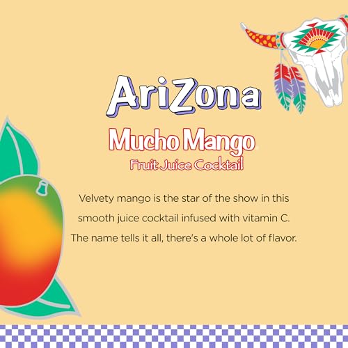 Image of AriZona Mucho Mango | Fruit Juice Cocktail | 16 Fl Oz (24 Pack)