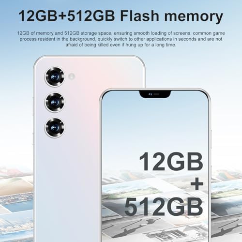 Echoamo 12GB+512GB Storage Unlocked Phone 5G Dual SIM (White) - 1