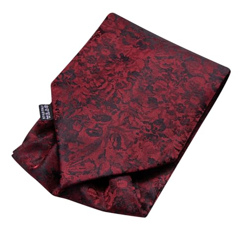 Image of Dubulle Paisley Floral Ascot for Men Self Tie Mens Cravat and Pocket Square Cufflinks Wedding