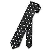 Vesuvio Napoli NeckTie Skinny BLACK w/WHITE Polka Dots Men's 2.5