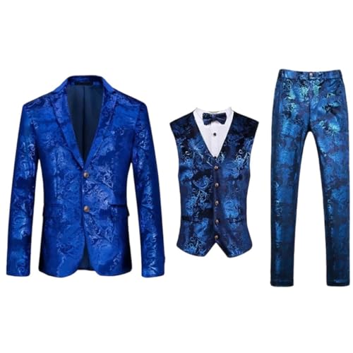 Men's Suit 3 Piece Set Formal Business Wedding Blazer Vest Trousers Slim Fit Comfortable Suit