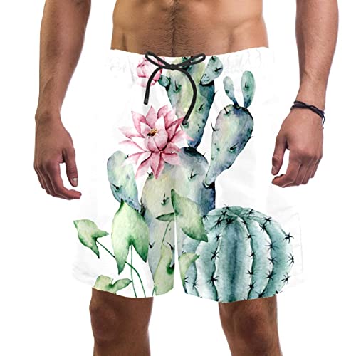 Cactus aquarelle maillots de bain hommes JDEZ : fini le short de plage mouillé