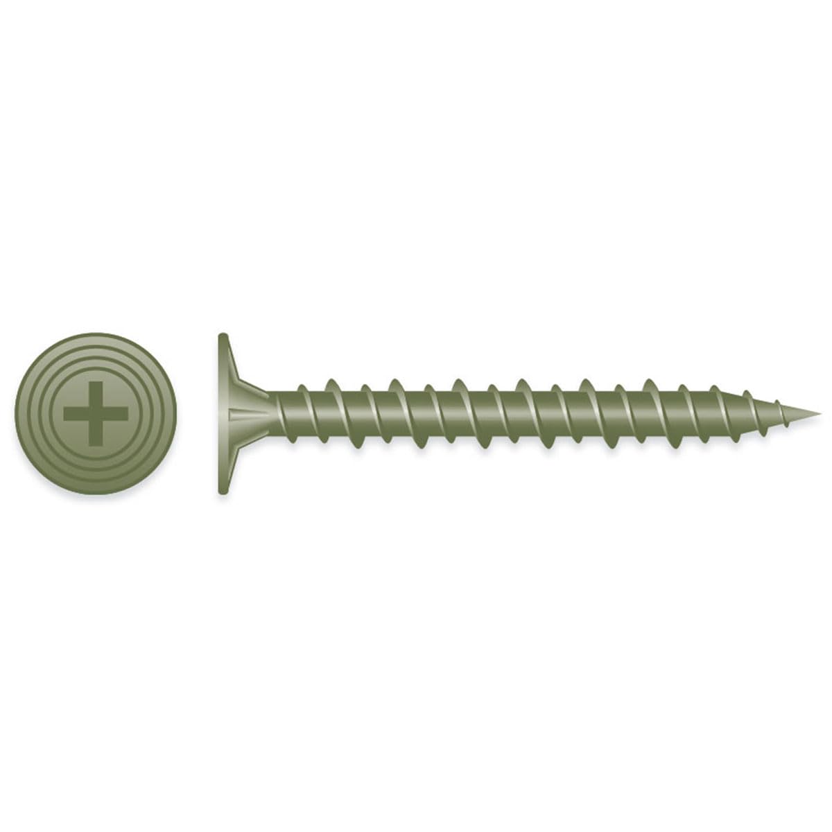 8 x 2 1/4 Phillips Wafer Hi-Low Cement Board Screws w/ Nibs Sharp Point Ruspert Coated - Carton (2500)