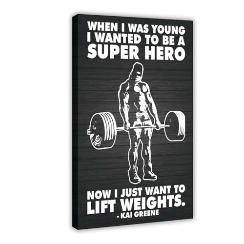 Póster motivacional para pared con diseño de Super Hero Lift Weights para decoración de oficina, 60 x 90 cm