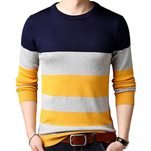 Casual Knitted Sweater Men Pullover Clothing Fashion Tops Knit Striped Warm Mens Sweaters Pullovers
