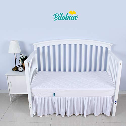 Image of Zippered Crib Mattress Protector Waterproof, 6-Sided Encasement, 2 Pack