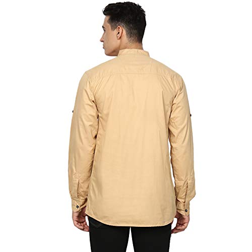 Image of Urbano Fashion Men's Cotton Full Sleeve Casual Shirt with Mandarin Collar Slim Fit