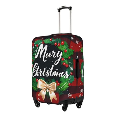 Travel Luggage Cover Plaid Merry Christmas Flag Fashion Washable Baggage Suitcase Protector Fit For Luggage X-Large2