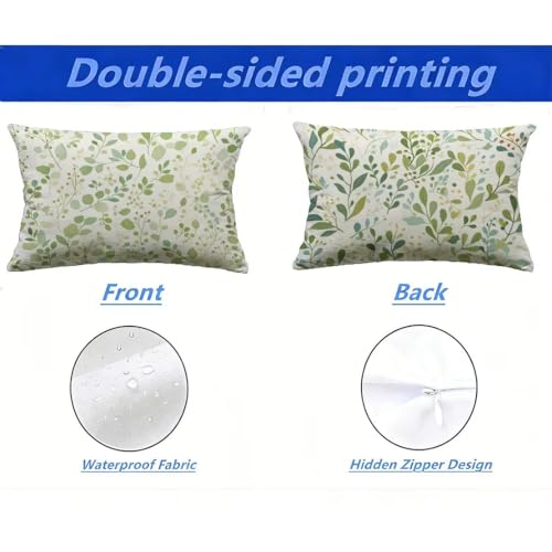 Housse de Coussin Extérieur 70x90 cm Imperméable Aspect Lin Blanc Lot de 2 - 3