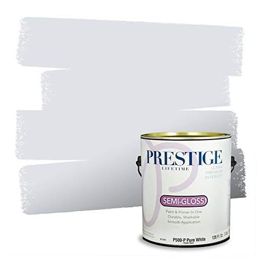 PRESTIGE Paints Interior Paint and Primer In One, 1-Gallon, Semi-Gloss, Comparable Match of Sherwin Williams* White Iris*
