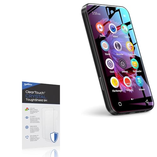 BoxWave Screen Protector Compatible with TIMMKOO WiFi Mp3 Player - ClearTouch Crystal ToughShield 9H (2-Pack), Clear 9H Tough Flexible Film Screen Protector