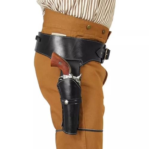 Medieval Masquerade Cowboy Holster Belt Faux Leather Revolver Holster
