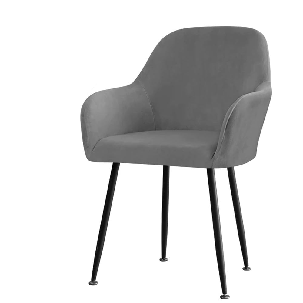 Housses de chaise extensibles en velours doux (lot de 2) antidérapantes pour fauteuil haut