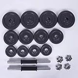 Adjustable Cast Iron Dumbbell Barbell Weight Set 15kg 20kg 30kg 50kg for Men & Women | Spinlock Chrome Bars | Home Gym Fitness Strength Training Equipment (Without Case, 20 kg) - Image 4
