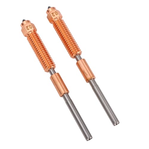 3D Printer Quick Swap Nozzle Kit Bimetal All Metal Design Hardened Steel Nozzles 0.2mm with Larger Nozzle Cavity for Hig