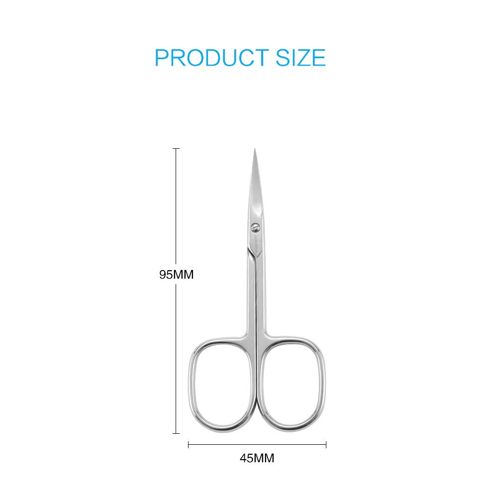 JARVISTAR Forbici professionali per cuticole con lama affilata, in acciaio inox, per manicure e pedicure, con custodia, 9,3 cm