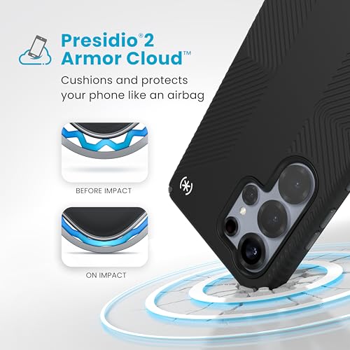 Speck Samsung Galaxy S25 Ultra Case - 13-Foot Drop Protection, No-Slip Grips - Samsung S25 Ultra Case - Raised Bezel and Enhanced Buttons - Presidio 2 Grip - Black/Slate Grey(Pack of 1) - image 5