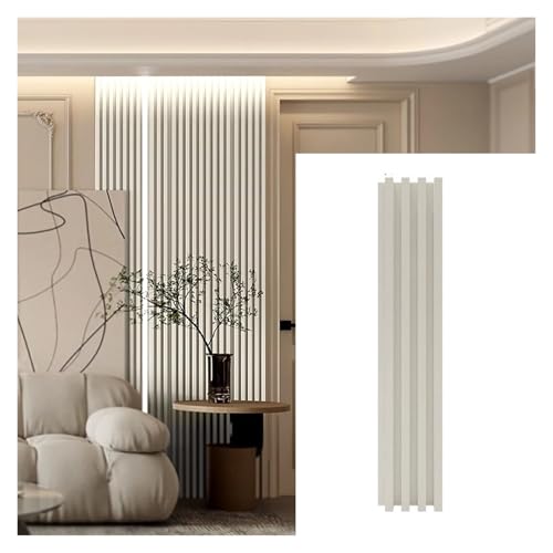 Panneau bois cannelé 3D hydrofuge pour habillage mural de salon moderne