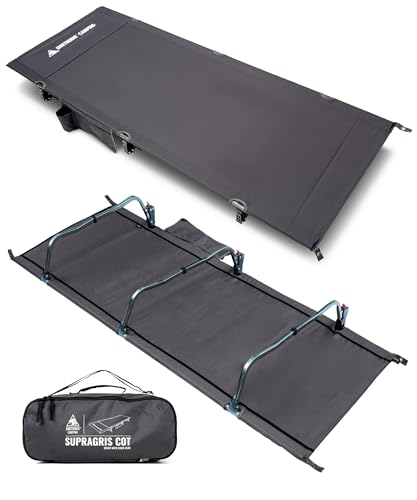 OneTigris SUPRAGRIS Feldbett klappbar, tragbar Campingbett faltbar leicht, Klappbett Camping bis 180 kg für Zelt, Outdoor, Reisen, Garten, Büro(190 × 70 × 18 cm)