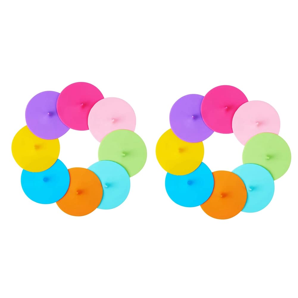 Hndhbfgrt Silicone Cup Lids Drop Cup Cover 16 Set Anti-Dust Airtight Seal Mug Cover Silicone Drink Bowl Lids Hot Cup Lids