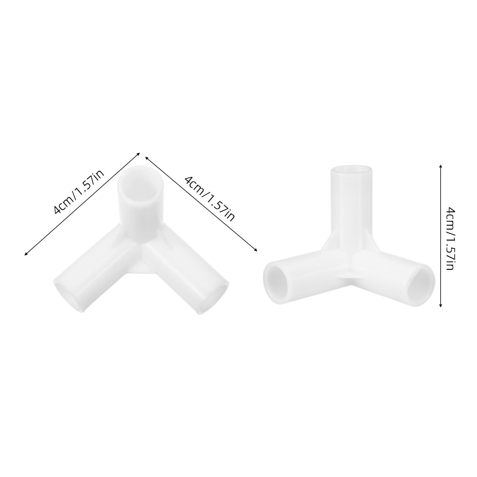 Kichvoe Conectores para Armario de Tela, 20 Piezas, Plástico Blanco, Unión de 3 Vías, Montaje Sencillo para Barras de Ropa y Dormitorio