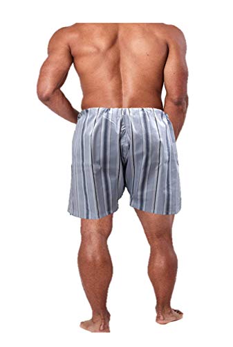 Image of Men's Lattha Traditional Pure Cotton Underwear aka Patta wala Janghiya, Dhari wala / Striped Undergarment, Khadi Latthe Ka Jangia, Nicker,Chaddi; Nade wala kachha with wide Miyani /Asan & Back Pocket & Drawstring /Nada