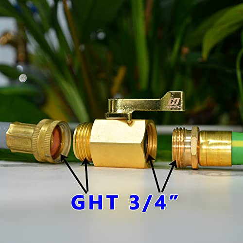 Hqmpc Super Heavy Duty 3/4" Brass Shut Off Valve Garden Hose Shut Off Valve Garden Hose Connector 1 Pc #TOP5