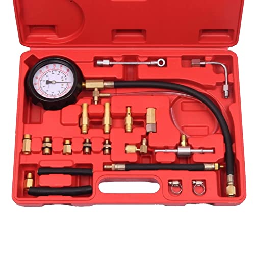Gradora 0-140 Psi Fuel Injector Injection Pump Pressure Tester Gauge Kit Fuel Pressure Gauge Fuel Pressure Tester Tools With Case Gas Oil Pressure Tools For Car & Truck Tu-114 #TOP2