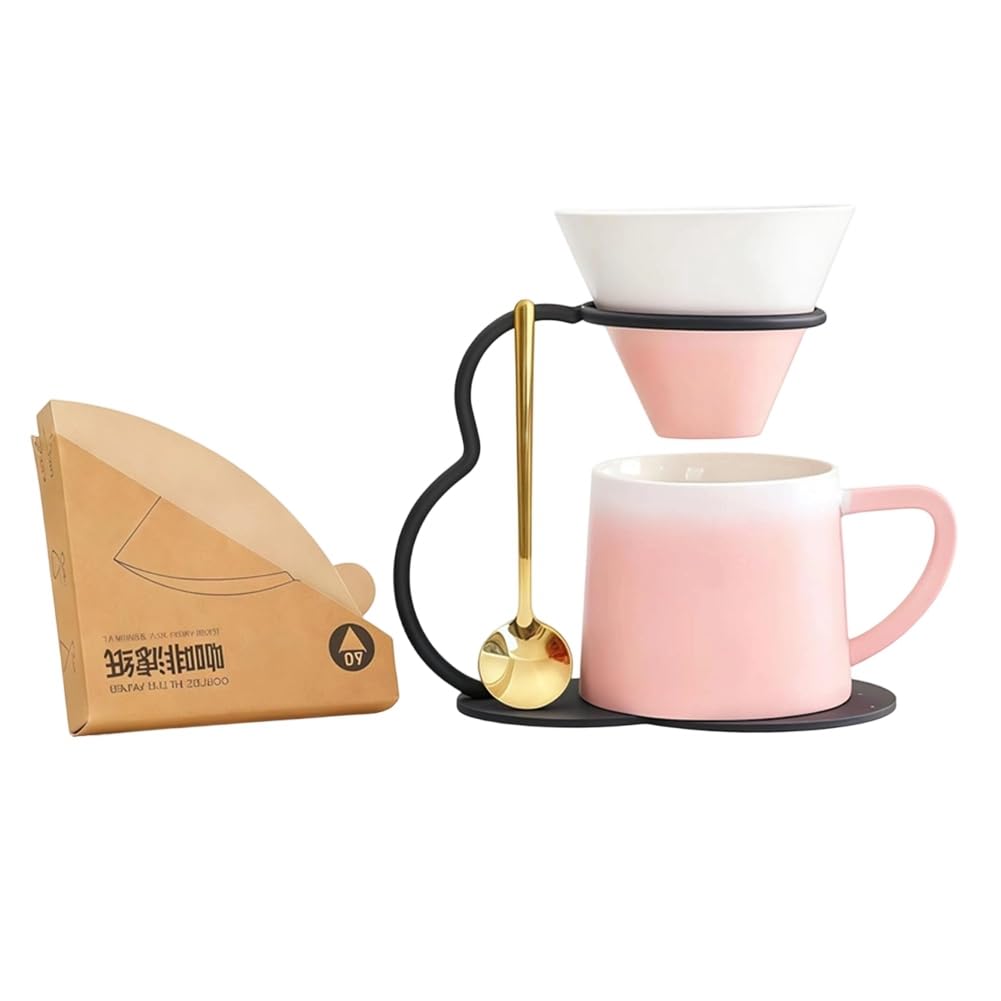 Vjsujehgy Pour over Coffee Maker Set 40pcs Paper Filter Coffee Set Pour over Coffee Dripper Set