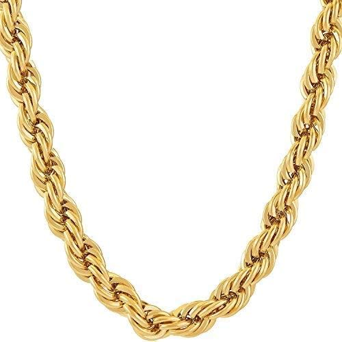 Gold Chain Necklace Rope Lobster Clasp 