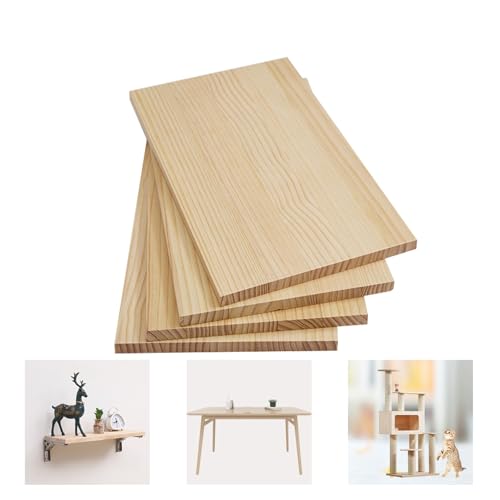 Paneles de madera cortados a medida, tablero de madera de pino multifuncional, ideal para escritorios, estanterías, estantes de pared, madera maciza (largo 80 cm x ancho 20 cm x alto 2 cm)