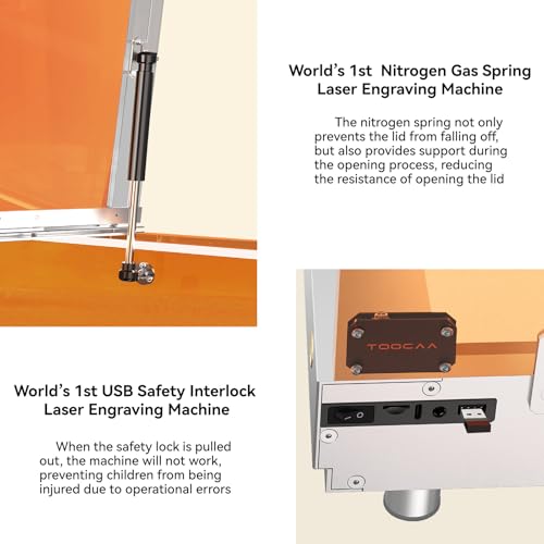 Image of TOOCAA Laser Engraver and Cutter Machine with 5 in 1 Rotary Roller Set, Smart Camera,Air Assist,Honeycomb Panel,22 inch x 22 inch Bed Size,Enclosed Laser Engraving Machine for Tumbler Wood Metal