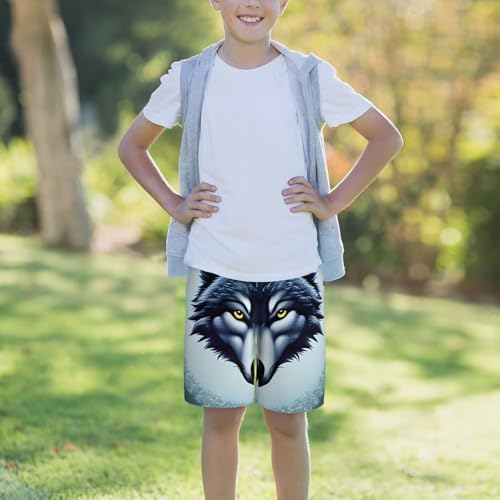 Fierce Wolf Head Youth Beach Pants, Soft and Breathable, with Drawstring Waist, Suitable for Sports and Leisure. 6
