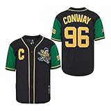 D-5 Mighty Ducks Baseball Jersey #96 Conway #99 Banks Jersey,Movie Baseball Jersey for Men(96 Black-Green,X-Large)