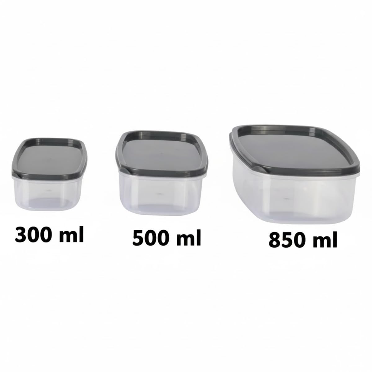 Sızdırmaz Üçlü Saklama Kabı Seti | 300 ml + 500 ml + 850 ml | BPA’sız Sağlıklı Plastik | Buzdolabı – Piknik – Ofis Yemek Kabı | Yiyecek Saklama Kutusu