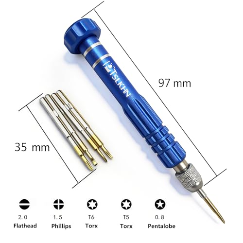 Image of 5-in-1 Multifunctional Small Screwdriver, PTSLKHN S2 Steel Magnetic Screwdriver Kit for Eyeglass, Sunglasses, Electronics, Cellphone, Jewelry and More