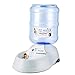 Flexzion Automatic Dog Water Bowl Dispenser for Cat Pet Animal (1 Gallon Dispener Water Jug) - Gravity Feeder Auto Replenish Waterer Drinking Bowl Fountain Bottle Dish Stand
