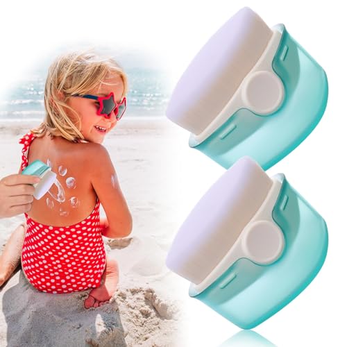 SRTJJRTY Children's Sunscreen Applicator, 2-Pack Sunscreen Buddy Brush Set with Protective Cap, Sunscreen Lotion Applicator Sunscreen Brush, Sun Buddy Sunscreen Applicator