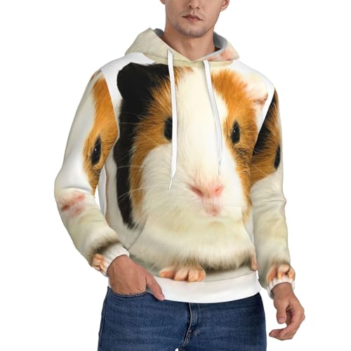 Sweat à capuche homme imprimé cochon d'Inde pull polyester EdWal