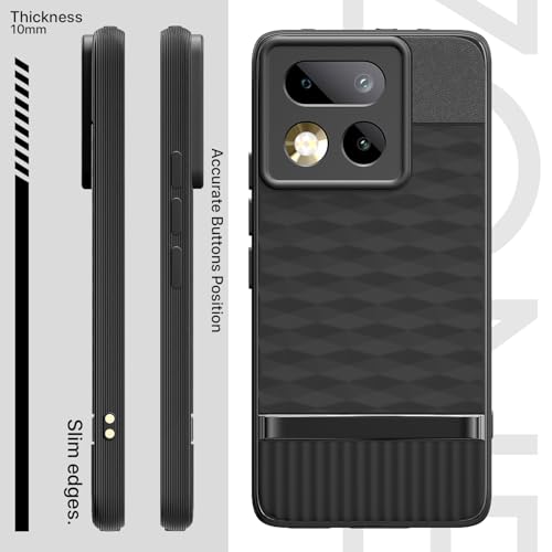 Image of Pikkme Back Cover for Realme 16 Pro Plus 5G Camera Protection 3D Hexa Cube Design Silicone Protective Bumper Case (Black)